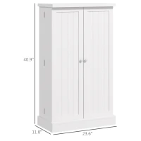 HOMCOM Freestanding Kitchen Pantry, Kitchen Storage Cabinet with 5-Tier Shelf, 12 Spice Racks, Adjustable Shelves, White(m-4)