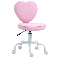HOMCOM Heart Love Shaped Back Design Office Chair with Adjustable Height, Pink