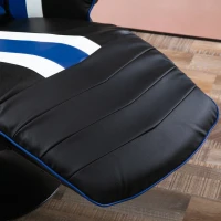 Vinsetto Gaming Chair, Racing Style Computer Recliner with Lumbar Support, Footrest and Cup Holder, Black/White/Blue(m-9)