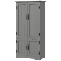 HOMCOM Accent Floor Storage Cabinet Kitchen Pantry with Adjustable Shelves and 2 Lower Doors, Gray(m-1)