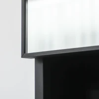 kleankin Wall-Mounted Medicine Cabinet, Bathroom Mirror Cabinet with Double Doors and Storage Shelves, Black(m-7)