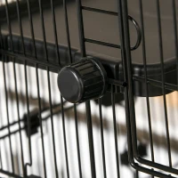 PawHut 6-tier Platform Rolling Small Animal Rabbit Cage with a Large Living Space, Black(m-8)