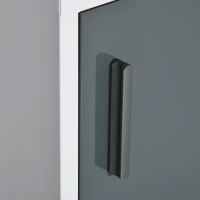 kleankin Bathroom Medicine Cabinet with Shelves Inside & On Door, Locking Medical Cabinet for Child & Pet Safety, First Aid Bathroom Wall Cabinet, White and Gray(m-8)