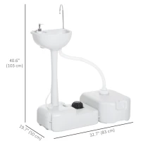 Outsunny Portable Camping Sink — Hand Wash Station Basin with Recovery Tank, Soap Dispenser and Towel Holder(m-3)