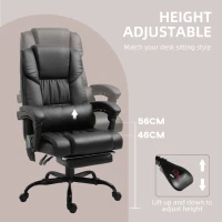 Vinsetto Massage Office Chair with 6 Vibrating Points, High Back Reclining Office Chair with Footrest and Remote, Black(m-4)