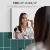 kleankin Wall Mounted Bathroom Medicine Cabinet with Hinged Door Storage Shelves for Living Room and Laundry Room Silver(m-5)