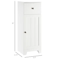 kleankin Short Bathroom Storage Cabinet, Cabinet Organizer with 1 Drawer and Adjustable Shelf for Living Room, White(m-3)