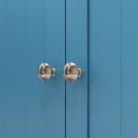 HOMCOM Freestanding Kitchen Pantry Cabinet, Kitchen Cabinet with 12 Door Shelves, Double Doors, 5-tier Shelving, Blue(m-10)