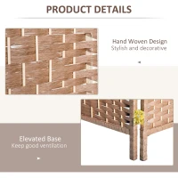 HOMCOM 6ft Folding Room Divider, 3 Panel Wall Partition with Wooden Frame for Bedroom, Home Office, Natural(m-6)