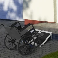 HOMCOM 2' Skidproof Portable Wheelchair Ramp for Home, Steps, Doorways, Carpeted Foldable Handicap Ramp, Threshold Ramp(m-2)