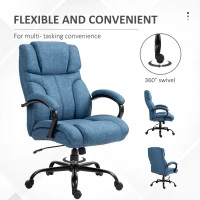 Vinsetto 500lbs Big and Tall Office Chair, Executive Computer Chair with Adjustable Height, Swivel Wheels, Blue(m-7)