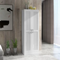 HOMCOM Storage Cabinet w/ Adjustable Shelves, Pantry Cupboard, White(m-2)