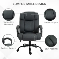Vinsetto Executive Office Chair with Wide Seat, Computer Desk Chair with Adjustable Height, Swivel Wheels, Gray(m-9)