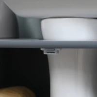 HOMCOM Under Sink Bathroom Cabinet, Pedestal Sink Storage Cabinet with 2 Doors, Shelf and U-Shape, Gray(m-9)