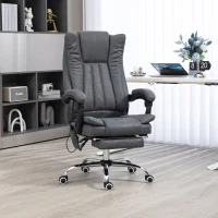 Vinsetto Massage Office Chair with 6 Points and Heat, Reclining Computer Chair with Adjustable Height and Footrest, Dark Blue(m-2)