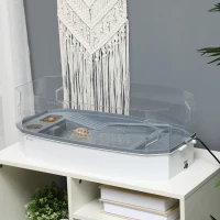 PawHut Turtle Tank Kit, Turtle Aquarium with Basking Platform, Water Pump, Filter Layer Design, Full View Visually Reptile Habitat, Easy to Clean and Change Water, Multi Functional Area(m-2)