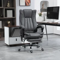 Vinsetto Massage Office Chair with 6 Points and Heat, Reclining Computer Chair with Adjustable Height and Footrest, Dark Blue(m-10)