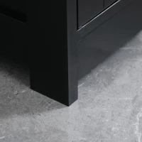 HOMCOM Under Sink Bathroom Cabinet, Pedestal Sink Storage Cabinet with 2 Doors, Shelf and U-Shape, Black(m-9)