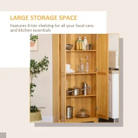 HOMCOM 67" Pinewood Kitchen Pantry Storage Cabinet, Freestanding Cabinets with Doors and Shelves, Dining Room(m-5)