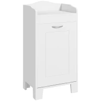HOMCOM 31" Tilt Out Laundry Hamper, Free Standing Home Organizer Hamper, Bathroom Storage Cabinet, White(m-11)
