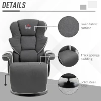 HOMCOM Manual Recliner, Swivel Lounge Armchair with Footrest and Two Cup Holders for Living Room, Black(m-7)