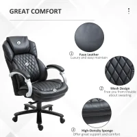 Vinsetto Big and Tall Executive Office Chair with Wide Seat, Computer Desk Chair with High Back Diamond Stitching, Adjustable Height & Swivel Wheels, Black(m-8)
