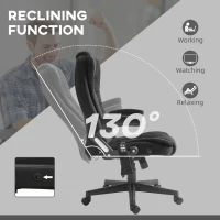 HOMCOM 6 Point Executive Office Chair with Heat, Velvet High Back Vibrating Massage Office Chair, Black(m-6)