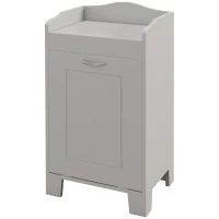 HOMCOM Tilt-out Laundry Storage Cabinet with Tabletop and Compartment Hamper, Gray(m-1)