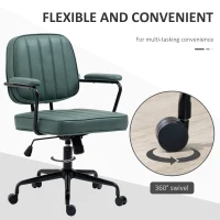 Vinsetto Home Office Chair with Adjustable Height and Tilt, Green(m-6)