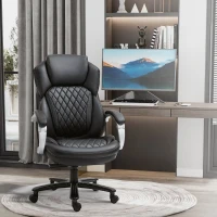 Vinsetto Big and Tall Executive Office Chair with Wide Seat, Computer Desk Chair with High Back Diamond Stitching, Adjustable Height & Swivel Wheels, Black(m-9)