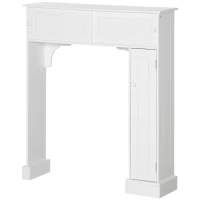 HOMCOM Over The Toilet Bathroom Cabinet, Freestanding Bathroom Storage Organizer with Adjustable Shelves, Toilet Rack, White(m-12)