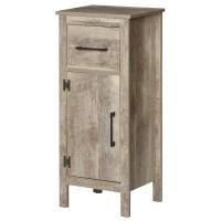 kleankin Bathroom Floor Cabinet Storage with Drawer and Adjustable Shelf for Entryway or Living Room, Barnwood(m-13)
