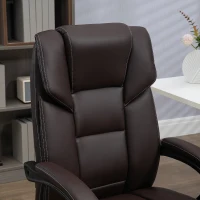 Vinsetto 6 Point Vibration Massage Office Chair with Heat, PU Leather Computer Chair with Adjustable Height Reclining Back, Brown(m-9)