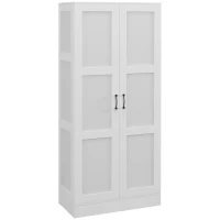 HOMCOM 71" Tall Storage Cabinet with Movable Storage Shelves, Modern Style Pantry Cupboard Cabinet with Soft Close Doors, White(m-11)
