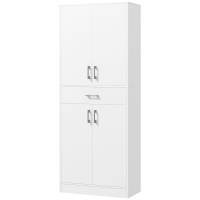 HOMCOM 71" Kitchen Cabinet with Drawer and Adjustable Shelf, Freestanding Tall Kitchen Pantry, White