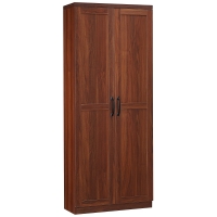 HOMCOM 63" 2-Door Kitchen Pantry, Freestanding Storage Cabinet with 5-tier Shelving and 2 Adjustable Shelves for Dining Room, Brown