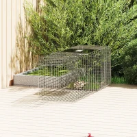 Outsunny One-Door Live Animal Trap, Animal-Friendly Humane Catch & Release Steel Cage for Rats, Mice, 36.6"  x 12.2" x 13.6"(m-8)