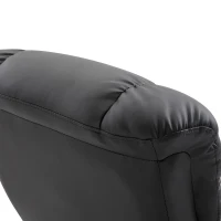HOMCOM Massage Recliner Chair with Ottoman, 360° Swivel Recliner and Footstool, 10 Point Vibration, PU Leather Reclining Chair with Side Pocket and Remote Control, Black(m-8)