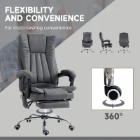 Vinsetto Massage Office Chair with 6 Points and Heat, Reclining Computer Chair with Adjustable Height and Footrest, Dark Blue(m-5)
