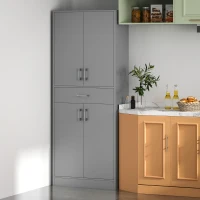 HOMCOM 71" Kitchen Cabinet with Drawer and Adjustable Shelf, Freestanding Tall Kitchen Pantry, Gray(m-8)