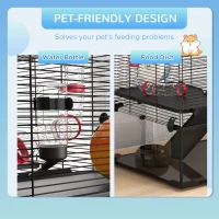 PawHut 31" Hamster Cage with Tube and Tunnel, Deep Glass Bottom(m-7)