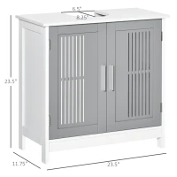 kleankin Under Sink Pedestal Storage Bathroom Cabinet, Gray White(m-3)
