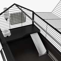 PawHut Small Animal Playpen Cage with Rolling Caster, Water Bottle 46.5"(m-10)