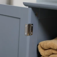 HOMCOM Under Sink Bathroom Cabinet, Pedestal Sink Storage Cabinet with 2 Doors, Shelf and U-Shape, Gray(m-8)