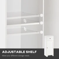 kleankin Short Bathroom Storage Cabinet, Cabinet Organizer with 1 Drawer and Adjustable Shelf for Living Room, White(m-5)