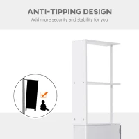HOMCOM 54" Tall Bathroom Storage Cabinet, Freestanding Linen Tower with 2-Tier Shelf and Drawers, Narrow Side Floor Organizer, White(m-6)