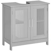 kleankin Under Sink Pedestal Storage Bathroom Cabinet, Gray(m-1)