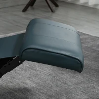 HOMCOM Faux Leather Manual Recliner, Adjustable Swivel Lounge Chair with Footrest, Armrest and Wrapped Wood Base for Living Room, Blue(m-9)