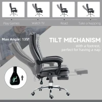 Vinsetto Massage Office Chair with 6 Points and Heat, Reclining Computer Chair with Adjustable Height and Footrest, Dark Blue(m-9)
