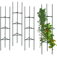 Outsunny 3 Pack Tomato Cage Set, 72 Inch DIY Tomato Plant Support Trellis, Tomato Trellis for Climbing Vegetables, Flowers and Fruits, Dark Green(m-11)